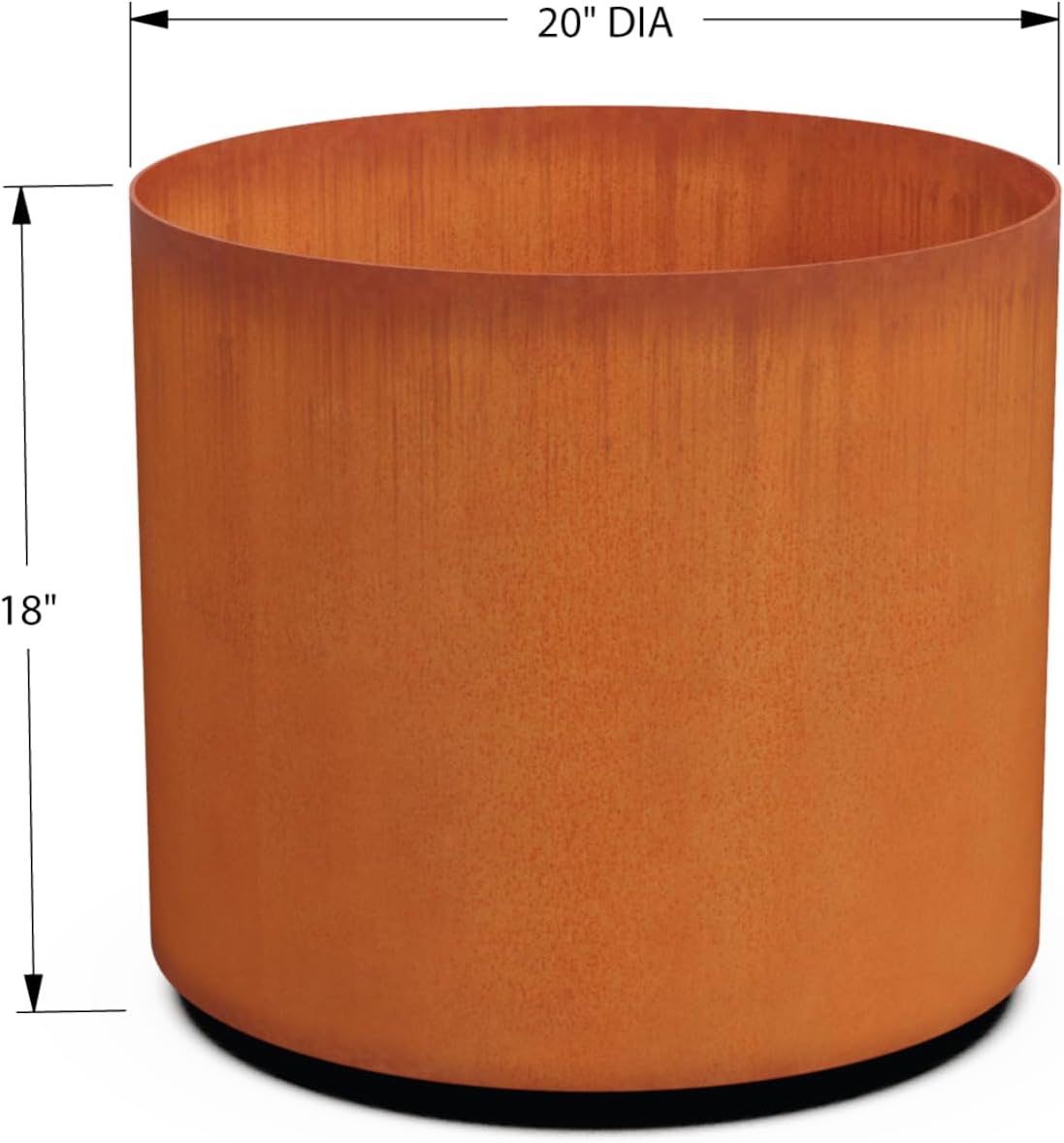 Plantercraft Large Round Planters for Outdoor Plants - 24 Inch Corten Steel Planter for Patio