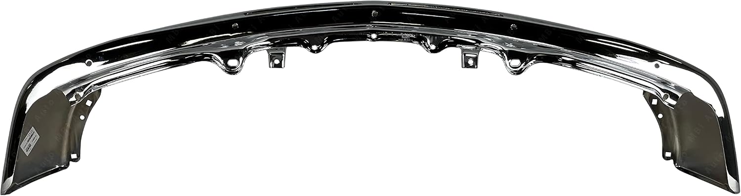 Chrome, Steel Front Bumper Impact Bar Fascia Compatible with 1999 2000 2001 2002 Chevy Silverado Pickup 99-02, GM1002376