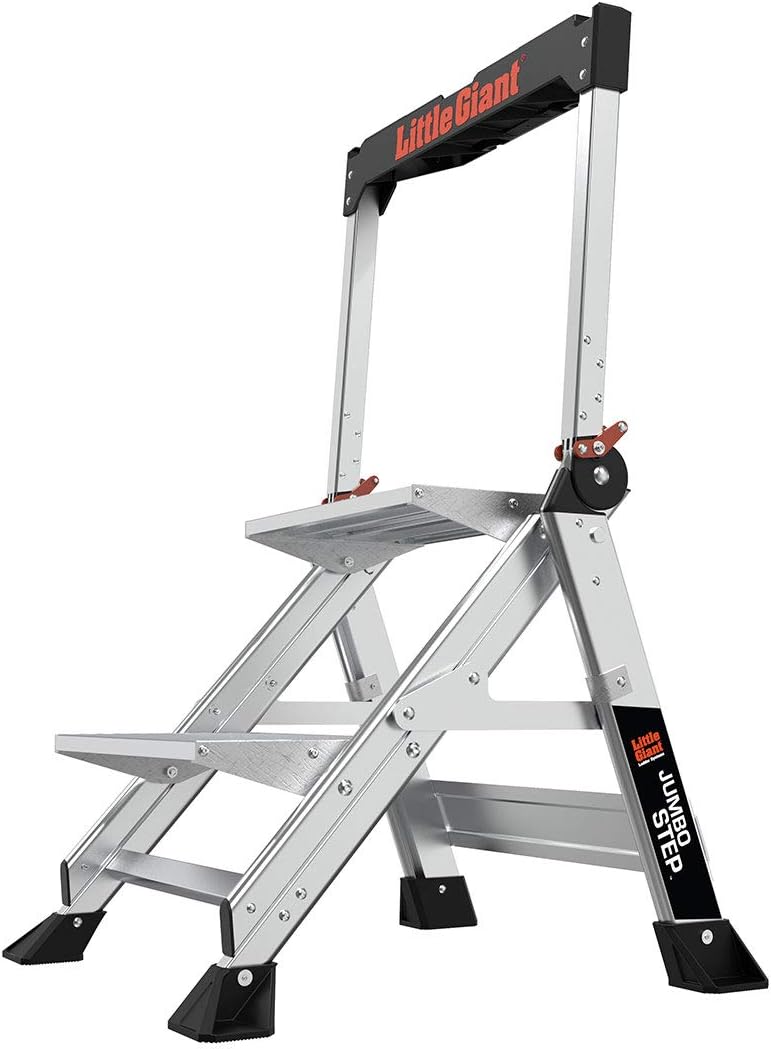 Little Giant Ladders, Jumbo Step, 2-Step, 2 foot, Step Stool, Aluminum, Type 1AA, 375 lbs weight rating, (11902)