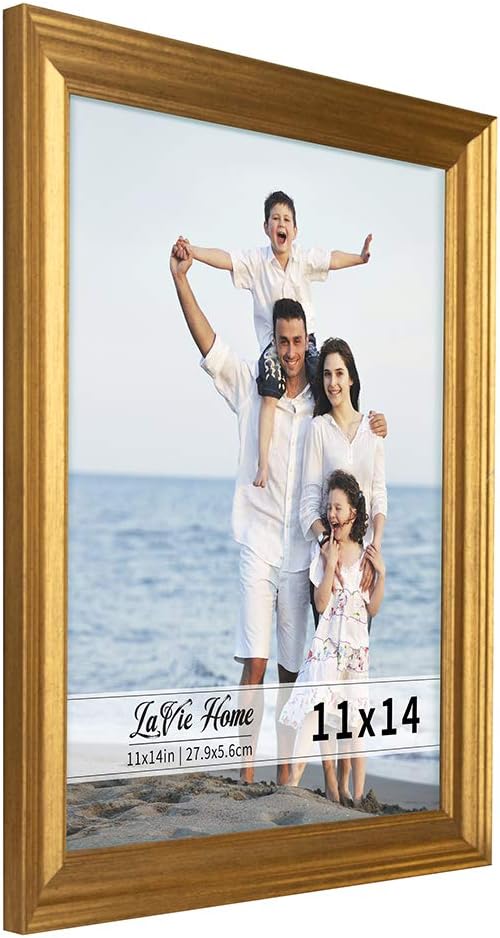 LaVie Home 8x8 Picture Frames (1 Pack, Gold) Square Photo Frame Set with High Definition Glass for Wall Mount & Table Top Display