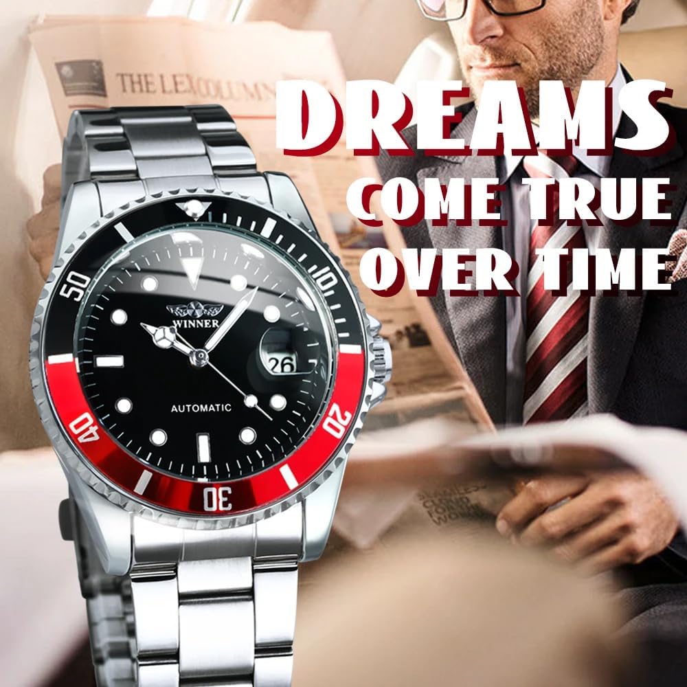 MASTOP Men Automatic Mechanical Watches Full Steel Waterproof Mens Watches | Calendar,Fashion Wristwatch for Men