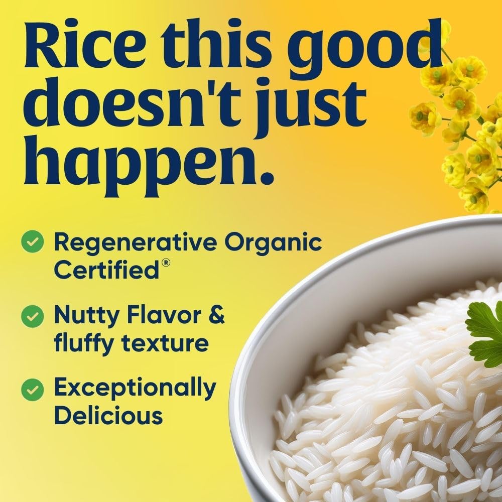 Lundberg Basmati Rice, Long Grain White Rice - Non-Sticky, Fluffy, Nutty, Aromatic Rice, Vegan Food, Healthy Meals, Gluten-Free, Grown in California, 64 Oz