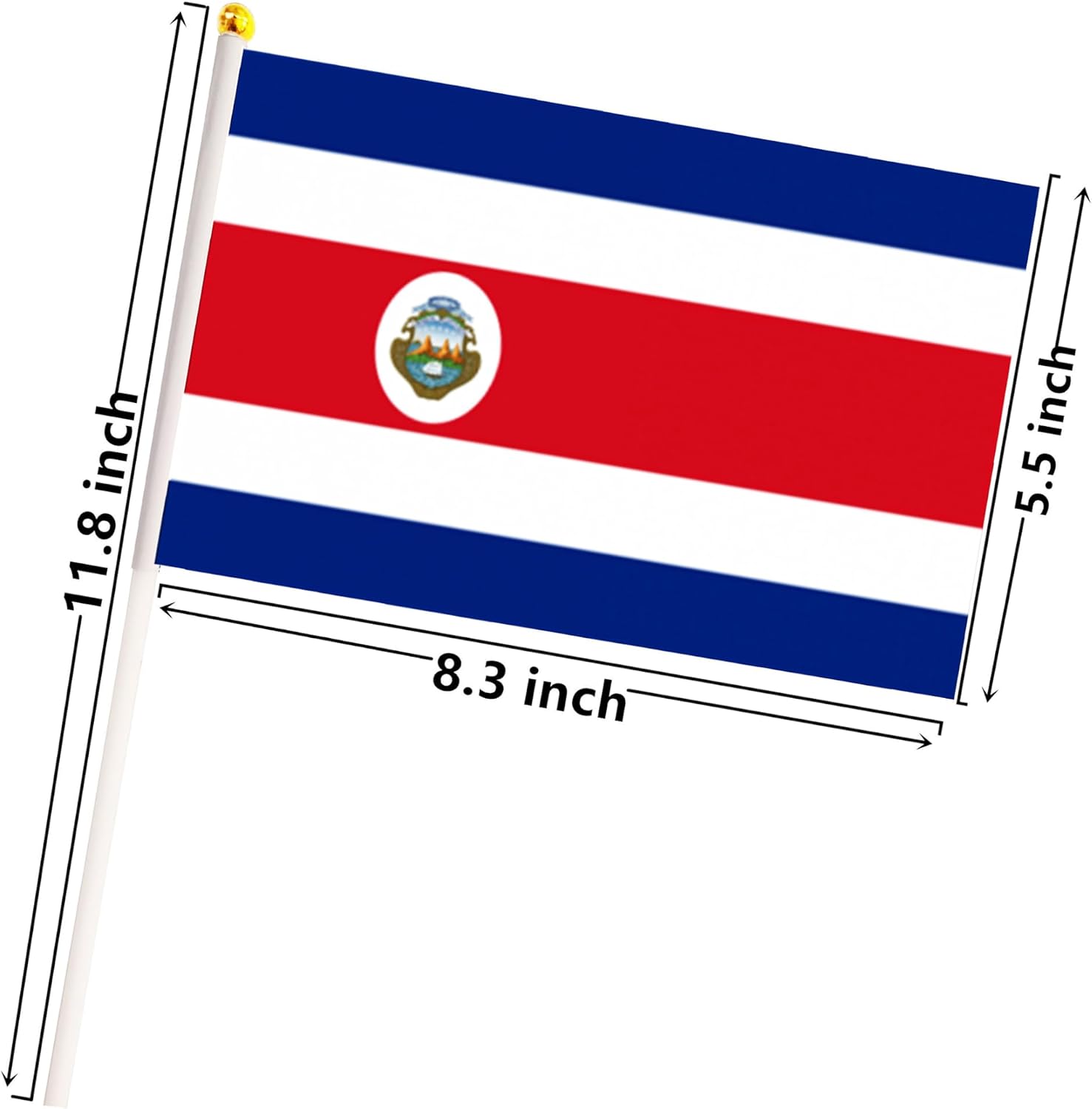 50 Pack Nicaragua Nicaraguan on Stick Flags,Small Mini Hand Held Nicaragua Nicaraguan Flags 5.5x8.3 Inch, Grand Opening, Carnival,Party Events Celebration