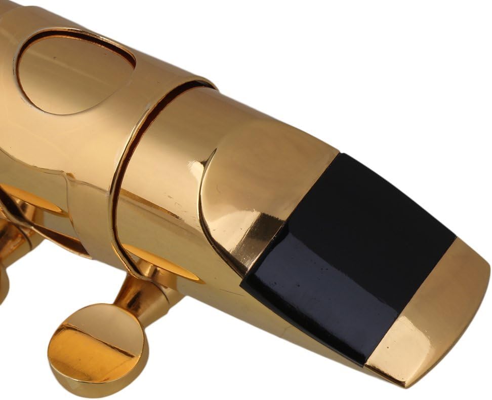 Yibuy #6 Golden Brass B-flat Soprano Saxophone Mouthpiece with Ligature Reed