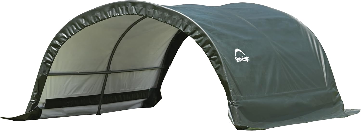 ShelterLogic 8' x 10' x 5' Small Round Livestock and Agricultural Storage and Shade Shelter Kit