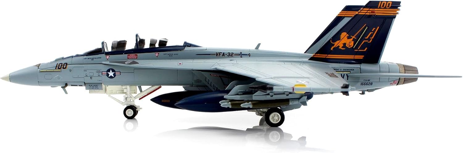Hobby Master | 1:72 Scale Diecast Military Aircraft Replica | F:A-18F Super Hornet AC100:166628, VFA-32 Fighting Swordsmen, EAA AirVenture