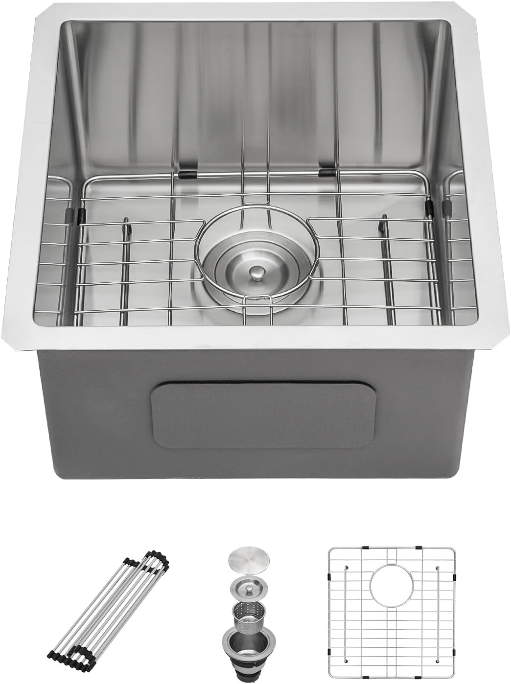 Sarlai 21 Inch Undermount Laundry Sink 21x18x12 Inch Undermount Laundry Utility Sink Deep Single Bowl 16 Gauge Stainless Steel Laundry Tub Sinks