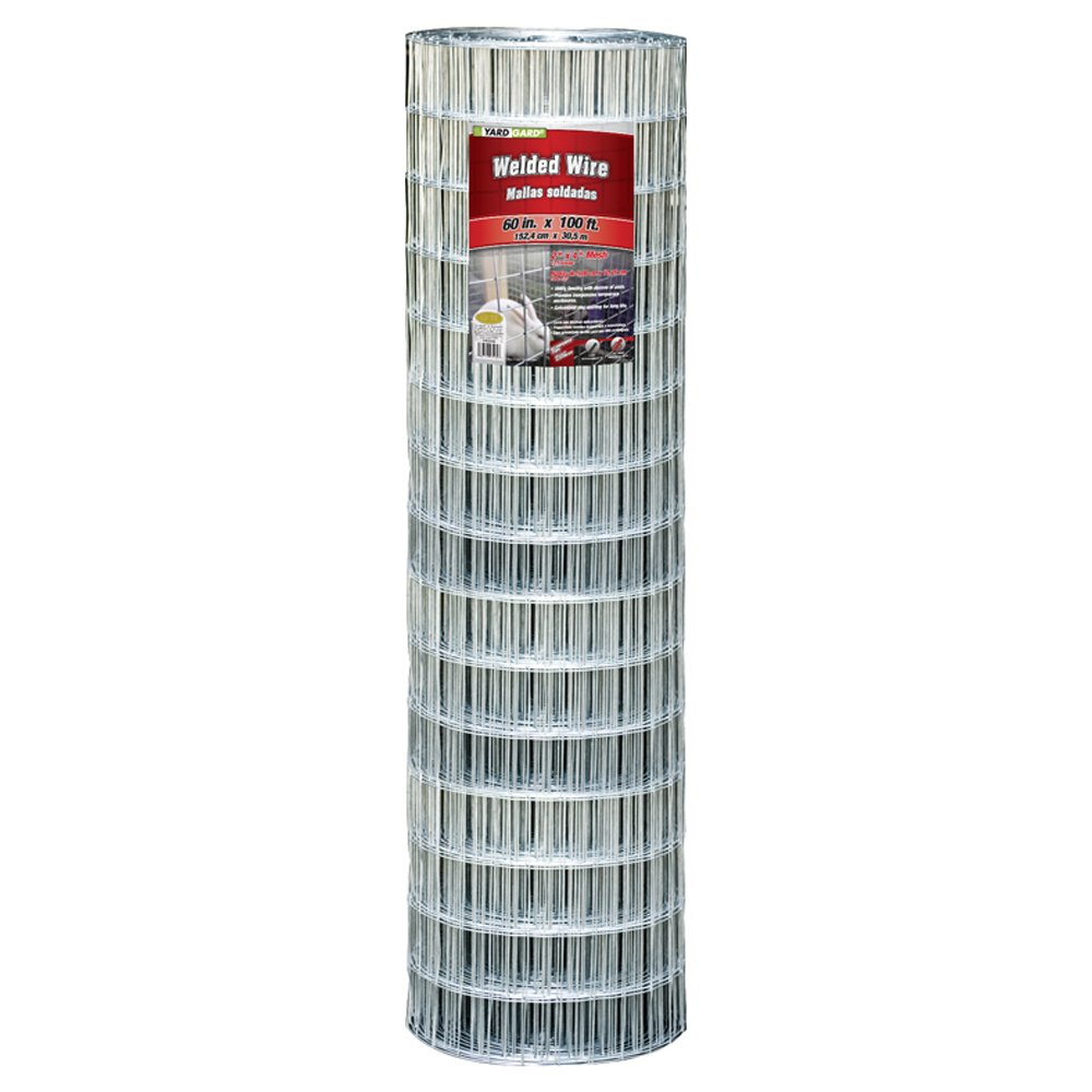 YARDGARD 2 in. x 4 in. Mesh Welded Wire Fence Roll, 36 in. x 100 ft., 14-Gauge Galvanized Steel Fence for Animal Enclosures, Garden Protection and Property Fencing, Rabbit Control an Utility Fence