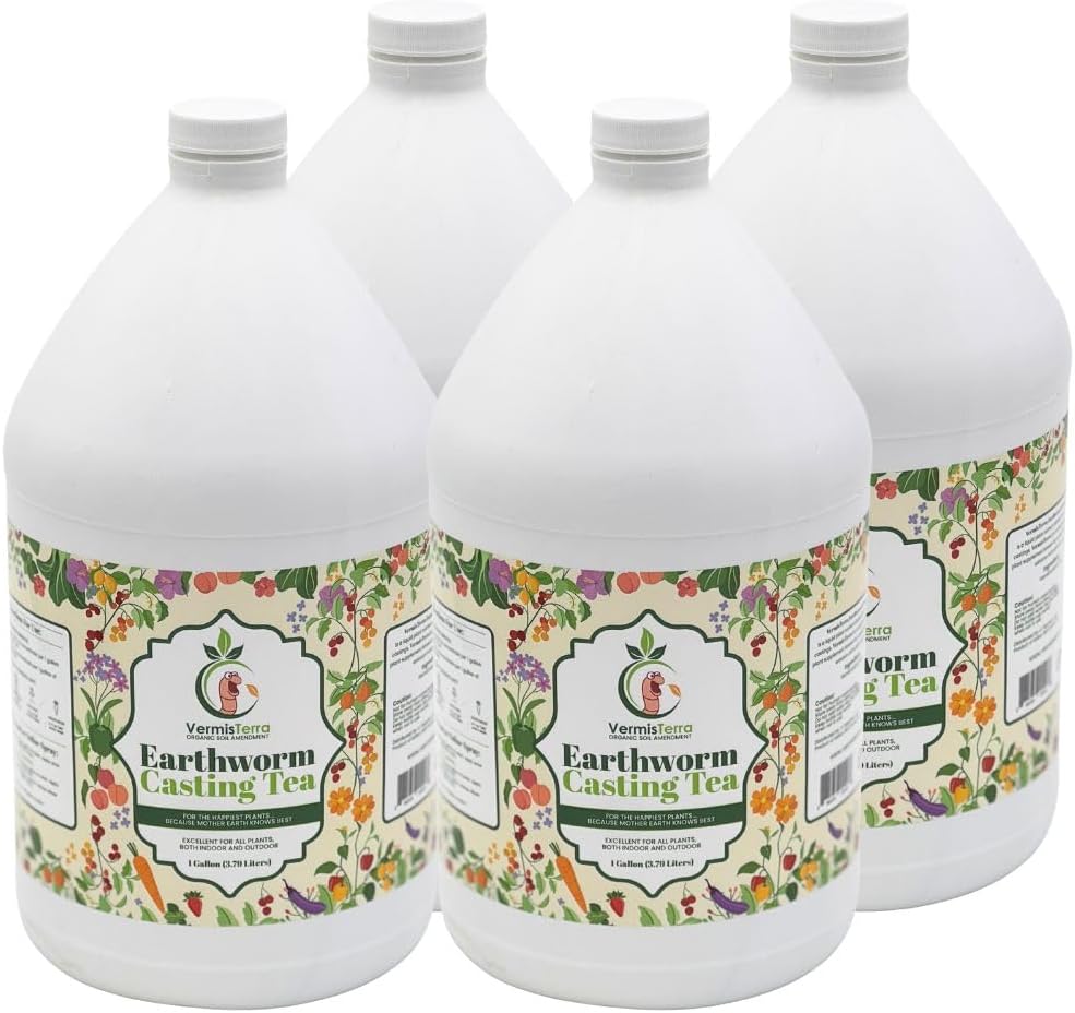 Worm Tea for Gardening - 32oz Quart - Organic Earthworm Soil Enhancer - Vermicompost with Kelp - Increase Yields, Boost Growth, Reduce Stress- Vegetables, Flowers, Fruit Trees - Plant Probiotic