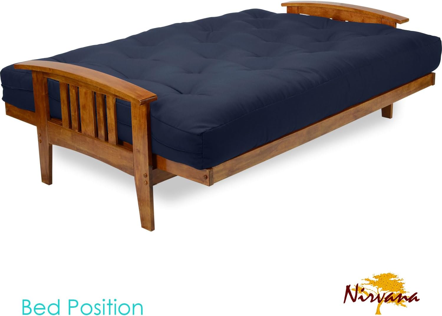 Westfield Futon Set - Queen Size, Frame, 8" Mattress, Twill Ivory Cover