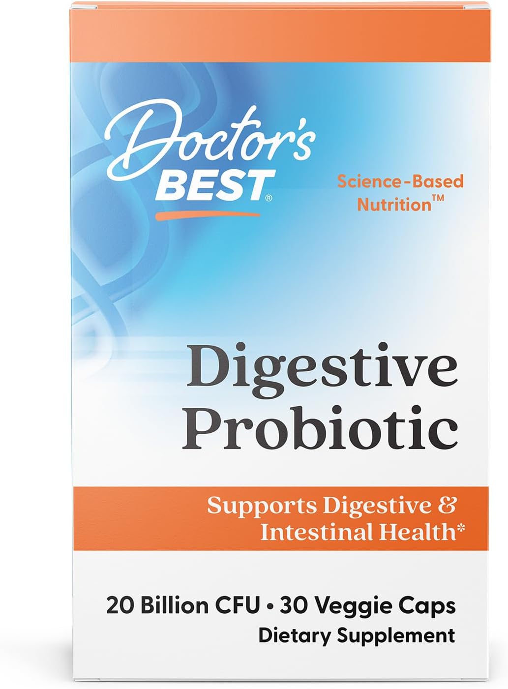 Doctor's Best Digestive Probiotic Capsules for Women & Men - Probiotics Supplement for Digestive Health, Supports Gut Health & Balanced Flora