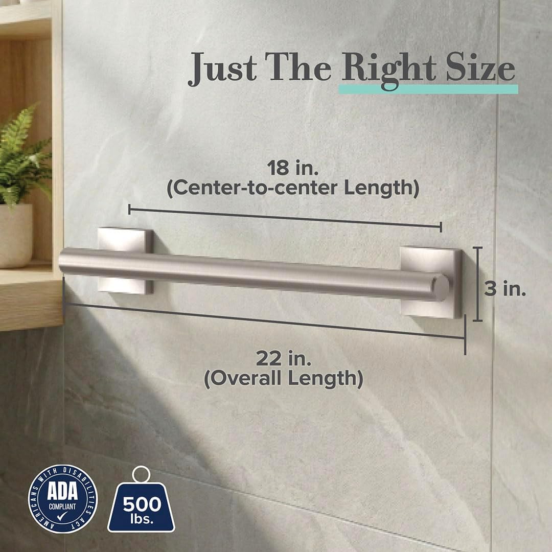 Gatco 952 Elevate, Grab Bar, 18”, Satin Nickel
