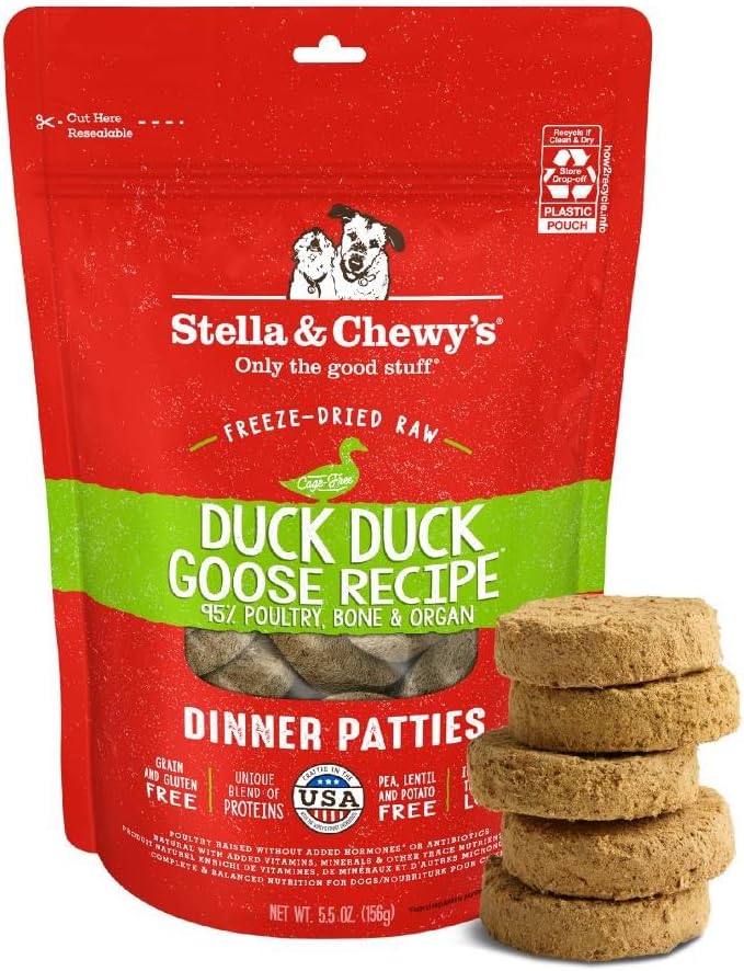 Stella & Chewy’s Freeze Dried Raw Dinner Patties – Grain Free Dog Food, Protein Rich Stella’s Super Beef Recipe – 5.5 oz