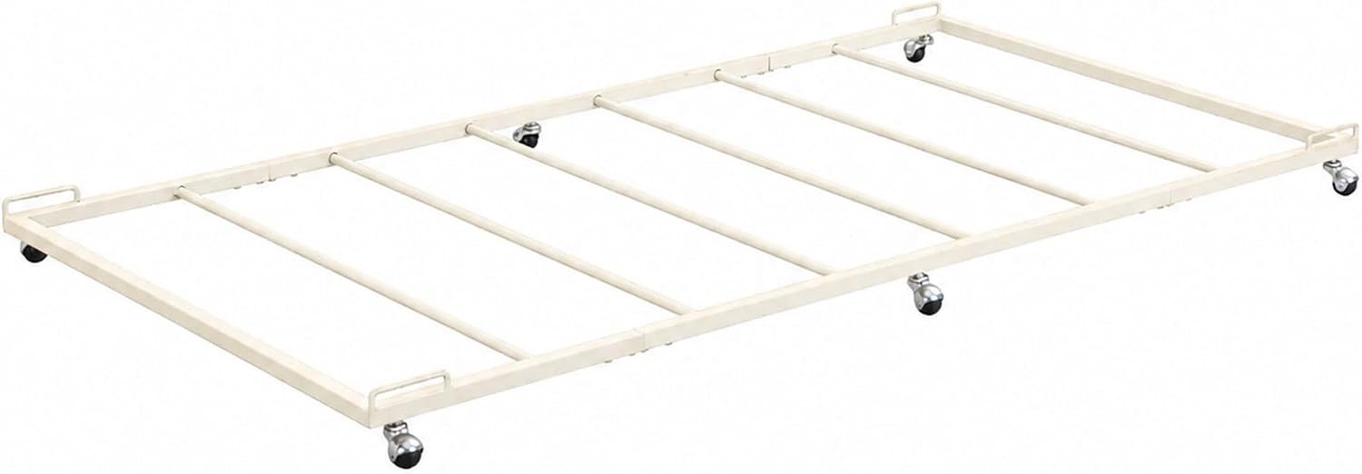 2K Furniture Designs - Twin Size Black Metal Roll Out Trundle Bed Frame for Daybed | Space-Saving Guest Bed - Slides Under Daybeds for Overnight Visitors, Dorms, and Small Spaces