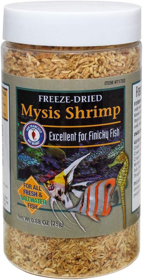 San Francisco Bay Brand Freeze-Dried Mysis Shrimp - Premium Fish Food for Live Fish, Shrimp Food