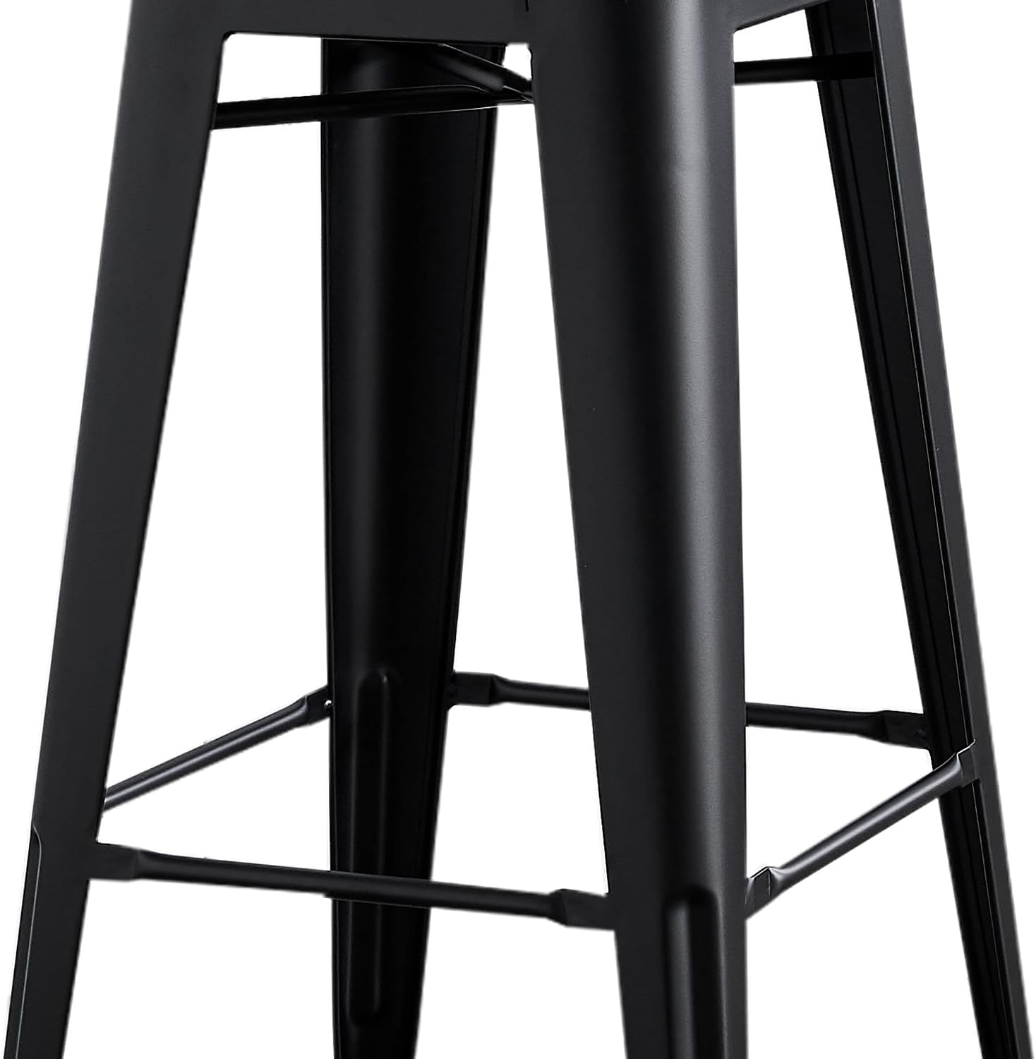 AC Pacific 30” Metal Barstool Set of 2 – Country Rustic Style with Low Back, Lightweight & Sturdy Build, Easy Assembly – Matte Black