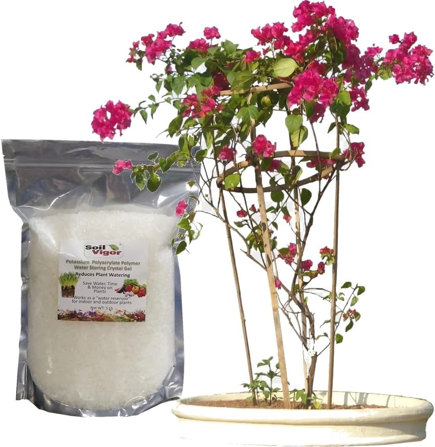 Organic Fertilizer Humic Acid with Potassium Based Super Absorbent Polymer for Lawn and Garden, Soil Vigor ™ 5 Pounds Bag (1)