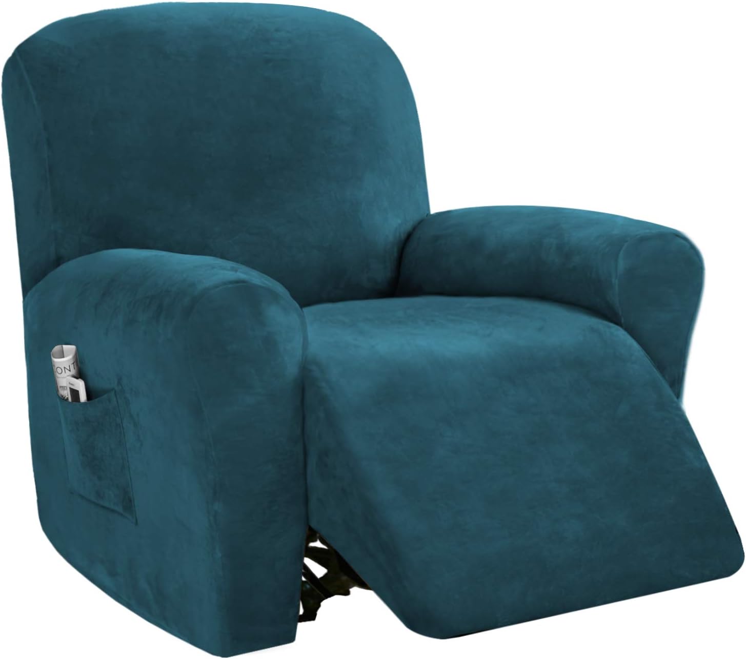 PrinceDeco Recliner Chair Cover Velvet Stretch Recliner Couch Covers 4-Pieces Style Recliner Chair Covers Recliner Cover for Reclining Chair