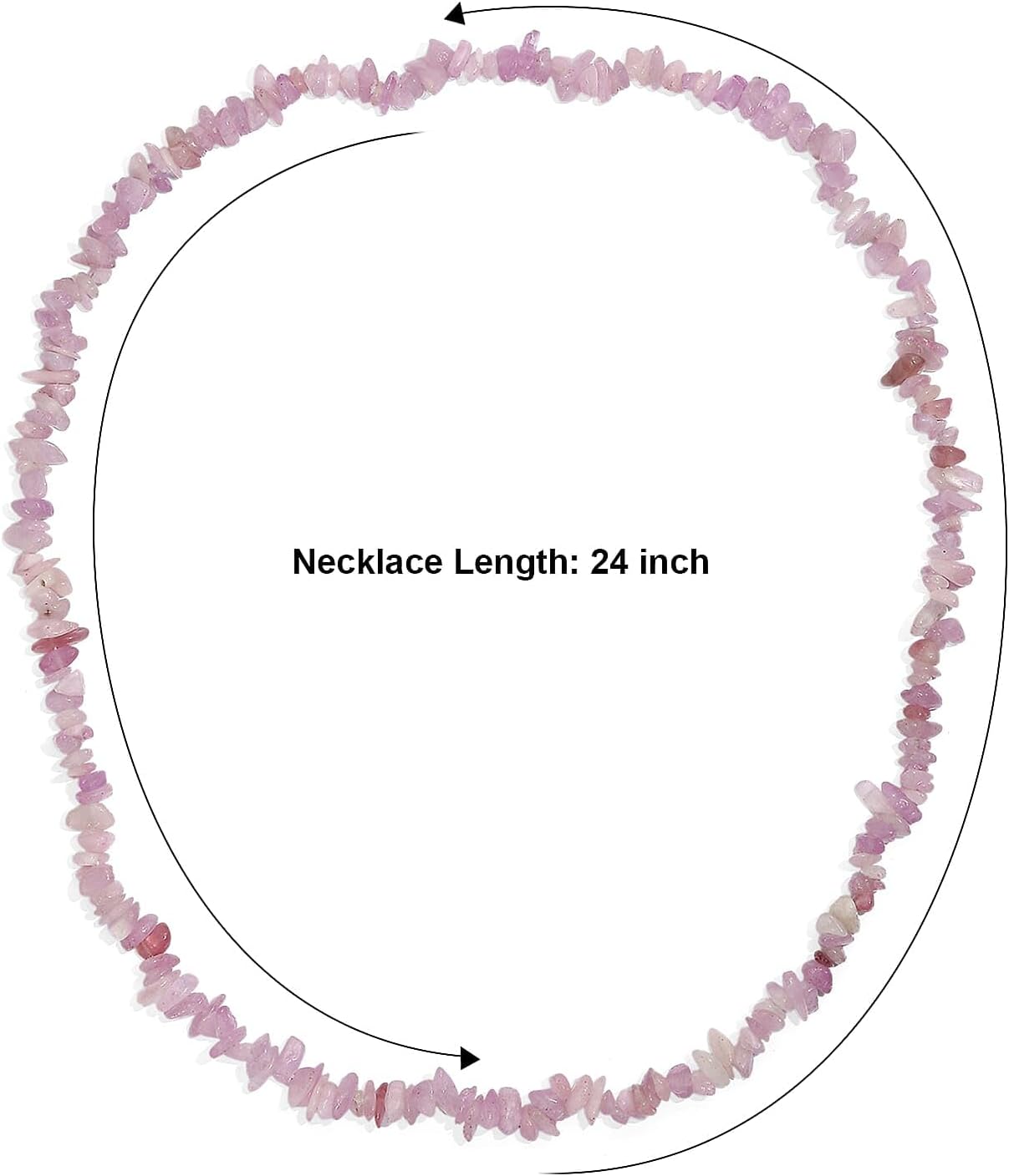 Kunzite 300.00 ctw Chips Necklace 24 Inches