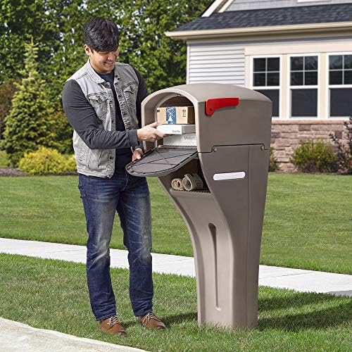 Step2 MailMaster Extra Large Mailbox & Post, Weather Resistant, Large Outdoor Mailboxes, Made of Durable Plastic, Easy to Install, Flag Included