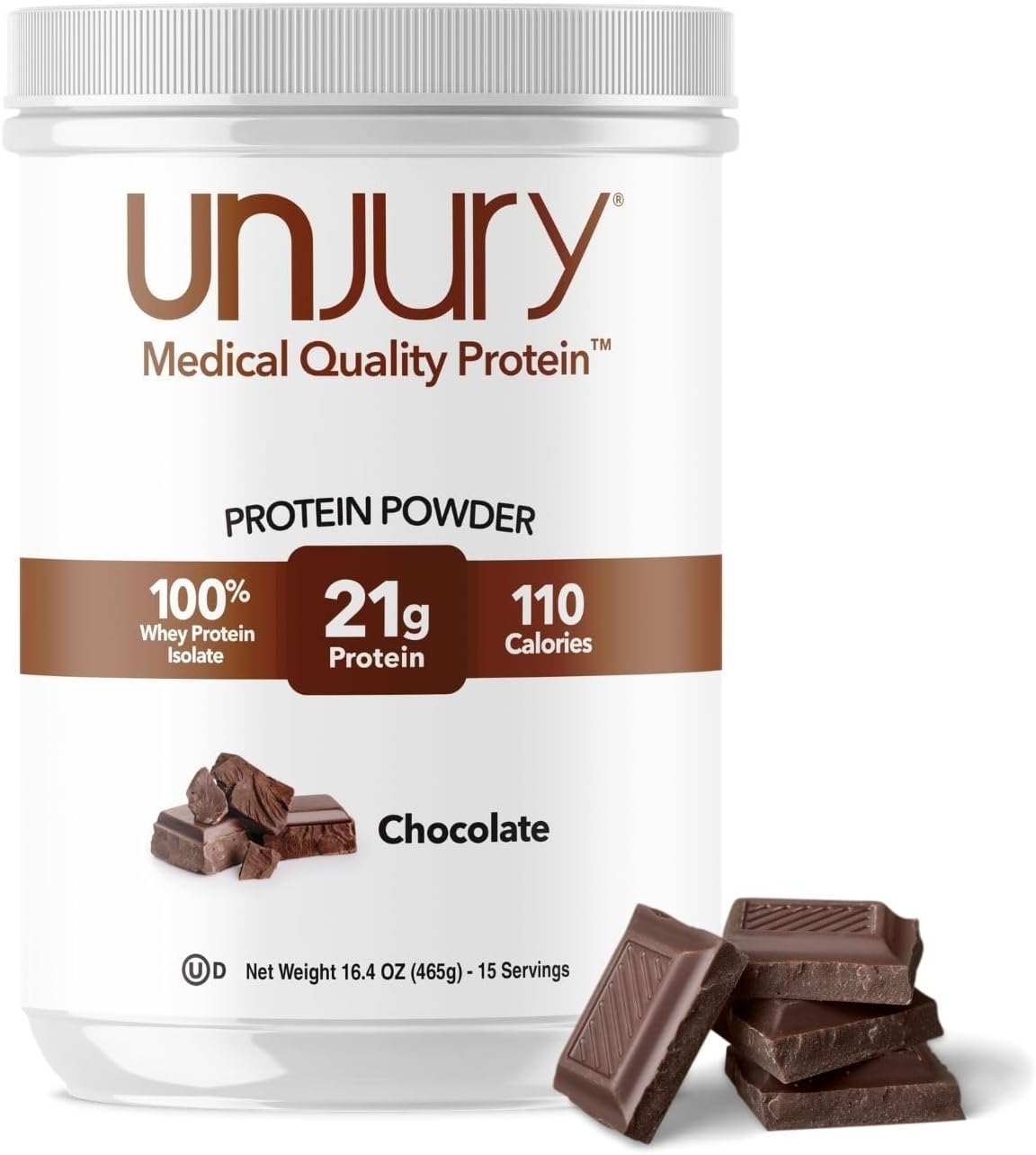 Unflavored Protein Powder | 21g 100% Whey Isolate Protein Powder | Unflavored Whey Protein Powder | Low Carb and Sugar Free Whey Protein Isolate | Gluten Free | Certified Kosher | 15 Servings