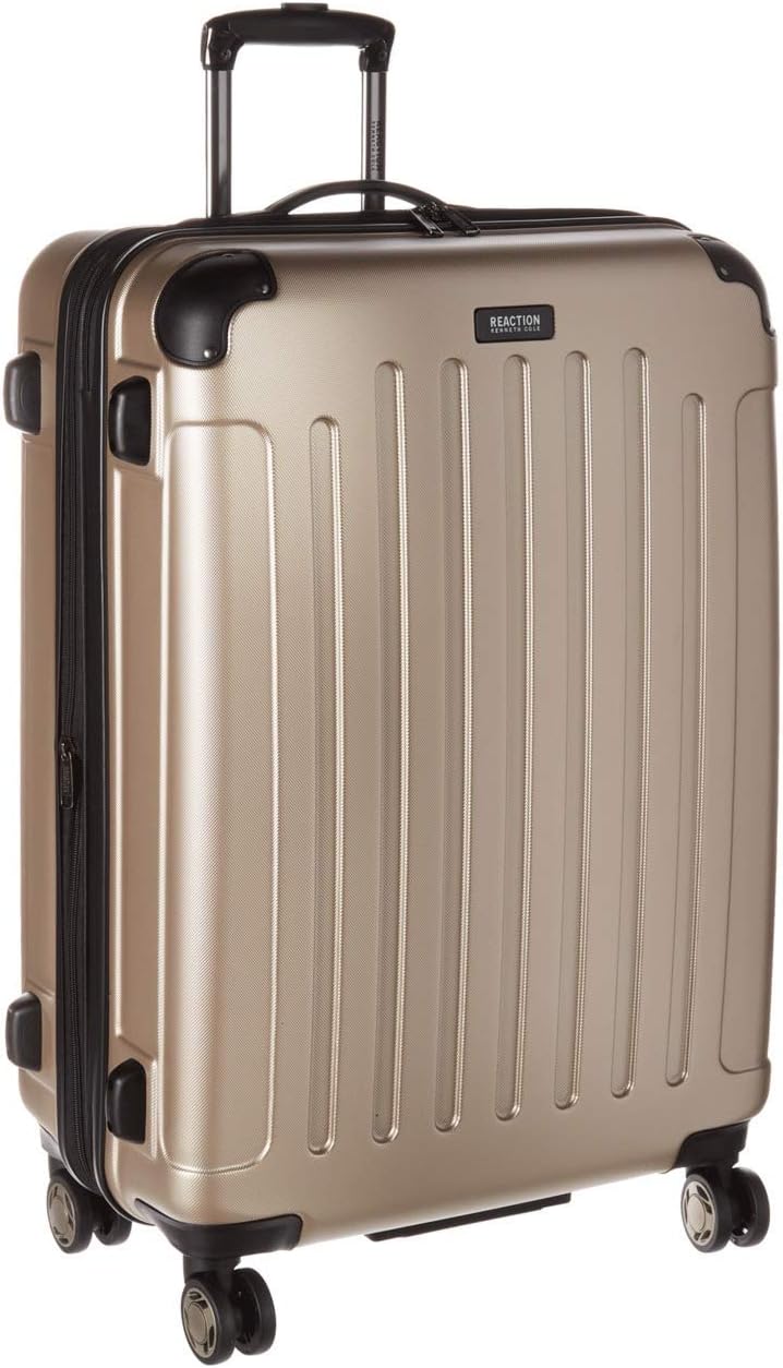 Kenneth Cole REACTION Renegade Luggage Expandable 8-Wheel Spinner Lightweight Hardside Suitcase, Champagne, 20-Inch Carry On