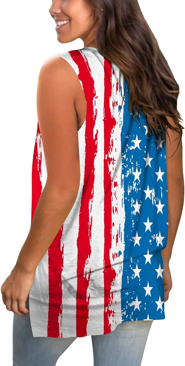 Sampeel Womens Summer Tank Tops Basic Tanks V Neck Sleeveless T Shirts Side Split