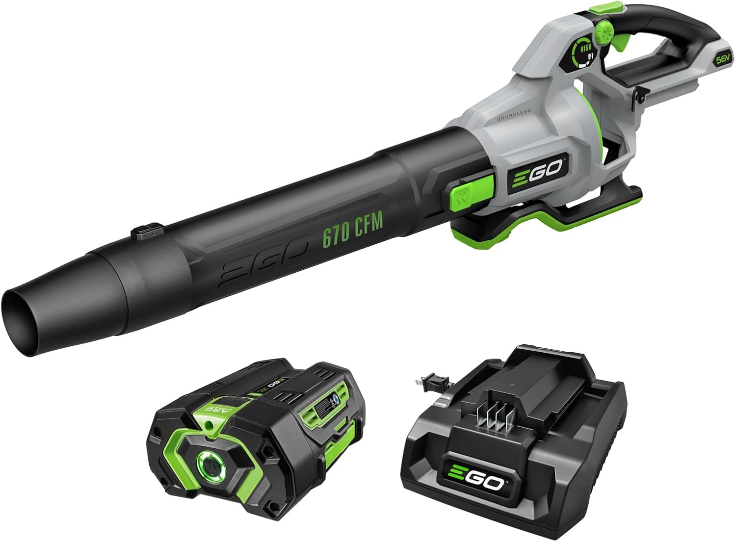 EGO POWER+ Cordless Electric Leaf Blower, 530 CFM, With Battery - LB5302