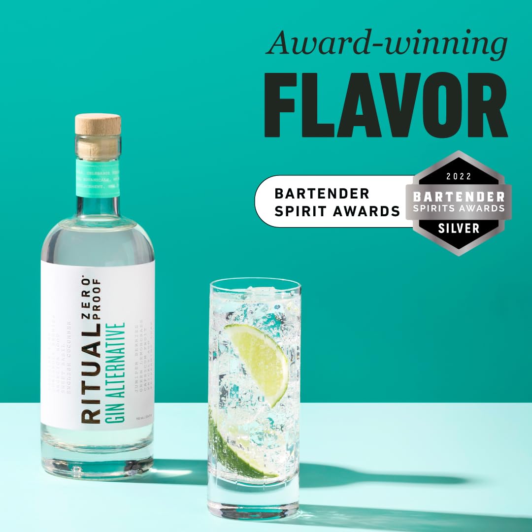 RITUAL ZERO PROOF Gin Alternative | Award-Winning Non-Alcoholic Spirit | 25.4 Fl Oz (750ml) | Zero Calories | Sustainably Made in USA | Make