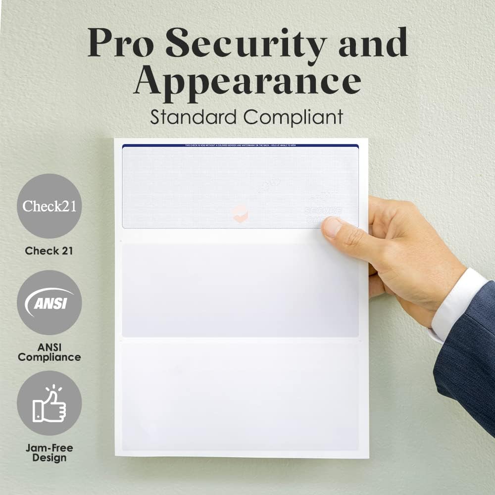 ABC Computer Checks Compatible w/QuickBooks, Checks on Top, Gray Linen (100 Sheets)