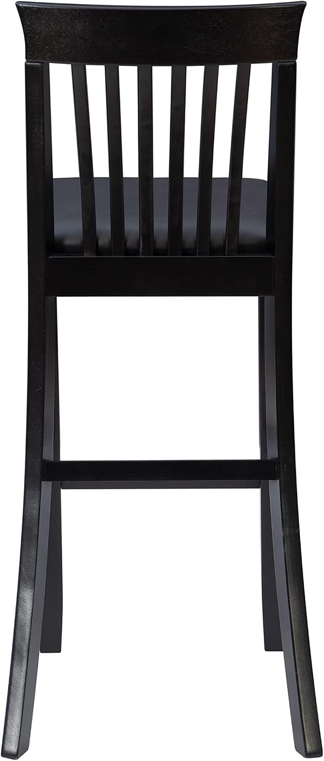 Linon Torino Collection Craftsman Counter Stool, 17.25"W x 19.5"D x 37"H, Black