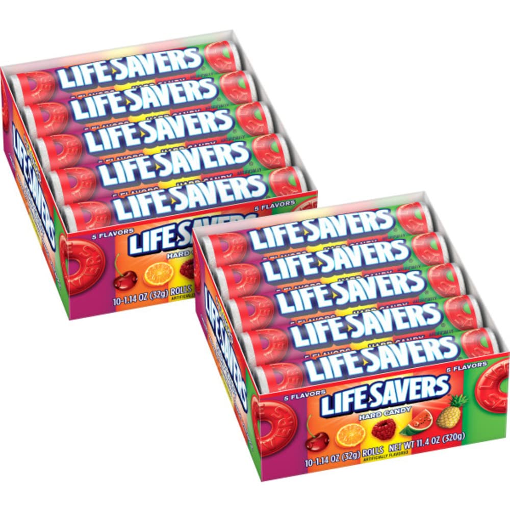 LIFE SAVERS Butter Rum Hard Candy Bulk, 1.14 ounce (20 Single Packs) | Buttery rum hard candy in single packs, easy to share at the desk, on commutes, road trips or in a candy bowl at game night