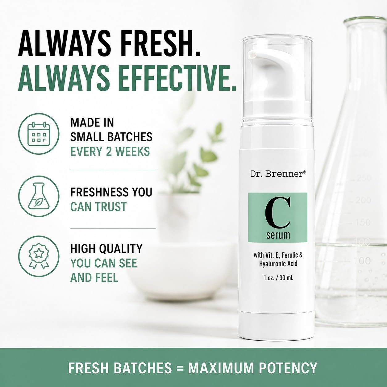 Vitamin C Serum 20% Pure L-Ascorbic Acid, Ferulic Acid