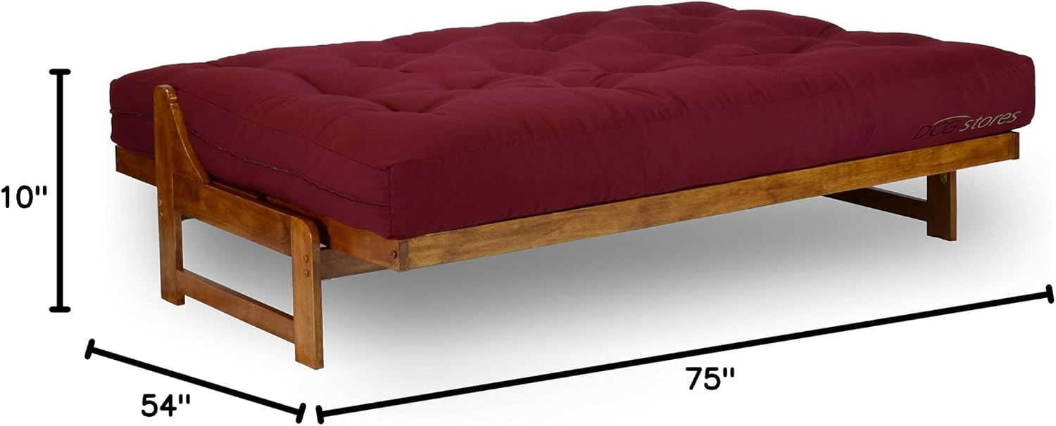 Nirvana Futons Extra Thick Premium 10-Inch Twin XL Futon Mattress, Khaki Twill - Made in USA