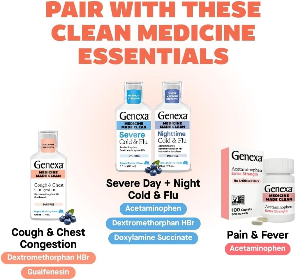 Genexa Cold Crush, Drug Free & Made Clean, 60 Chewable Tablets for Adults | Dye Free, 0% Artificial Additives, Non-GMO, Gluten Free, Homeopathic Cough, Cold, Sore Throat Relief, Acai Berry Flavor