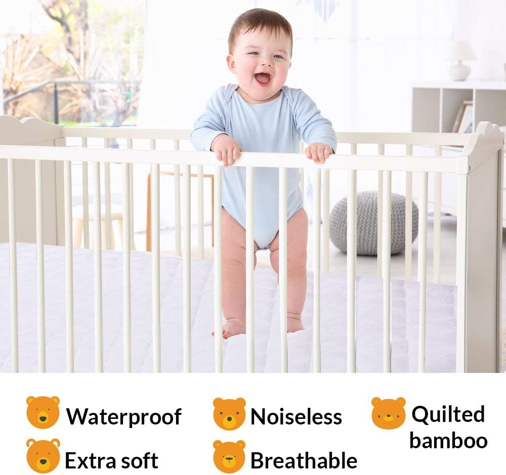 PlushDeluxe Bamboo Waterproof Mattress Protector, Queen Size, Ultra Soft