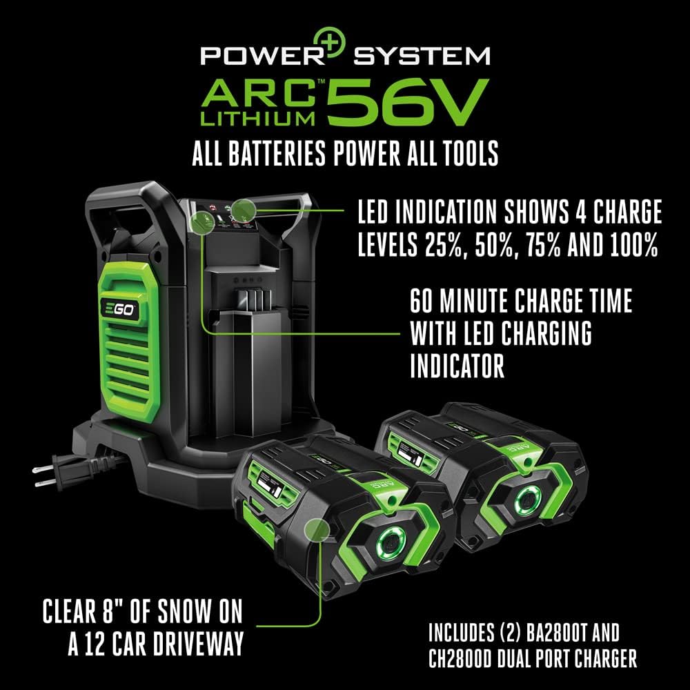 EGO SNT2405 24" Cordless Snow Blower Kit, Self Propelled, w/ 2 7.5Ah Batteries