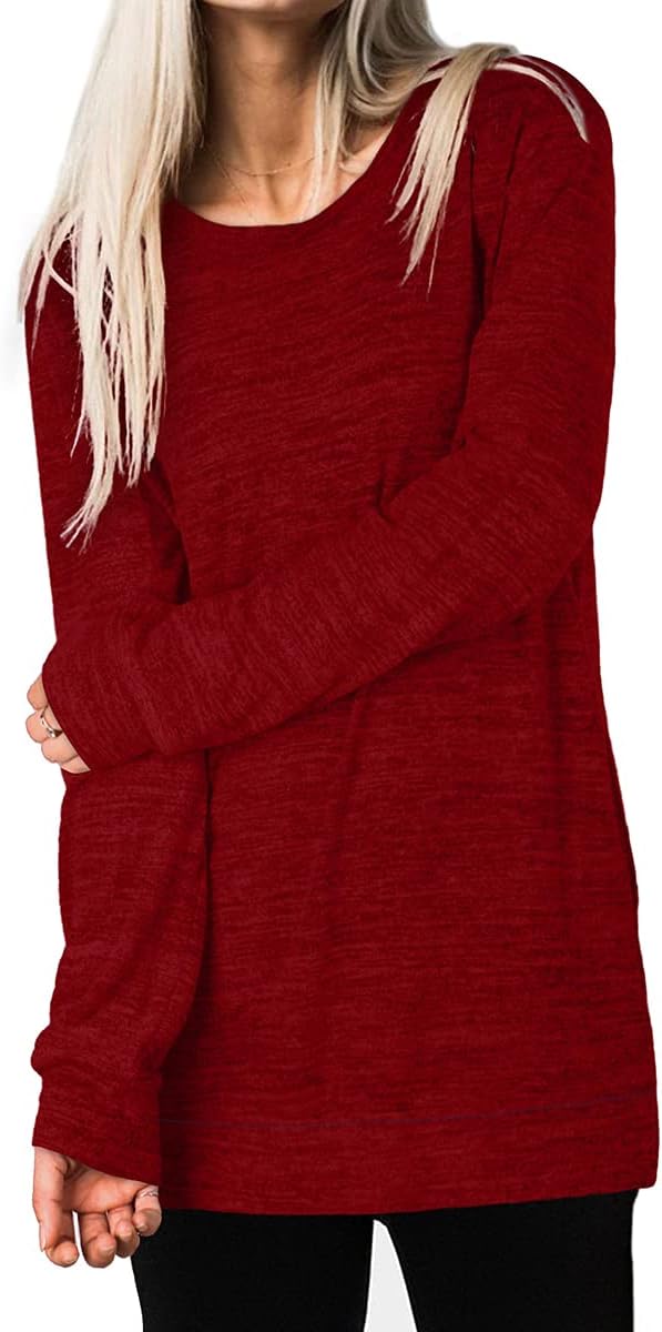 XIEERDUO Womens Casual Sweatshirts Long Sleeve Shirts Oversized With Pocket Tunic Tops S-3XL