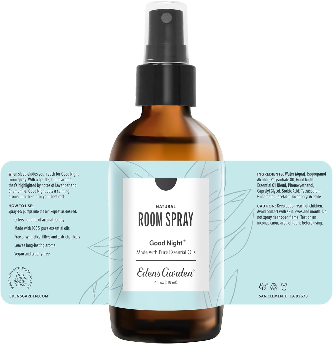 Edens Garden Fighting Five Natural Room & Linen Spray 4 fl oz (118 ml)