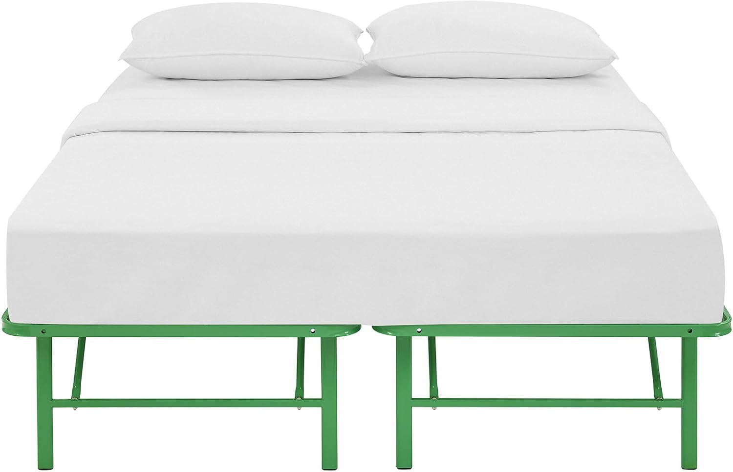 Modway Horizon Queen Bed Frame In Gray - Replaces Box Spring - Folding Metal Mattress Bed Frame
