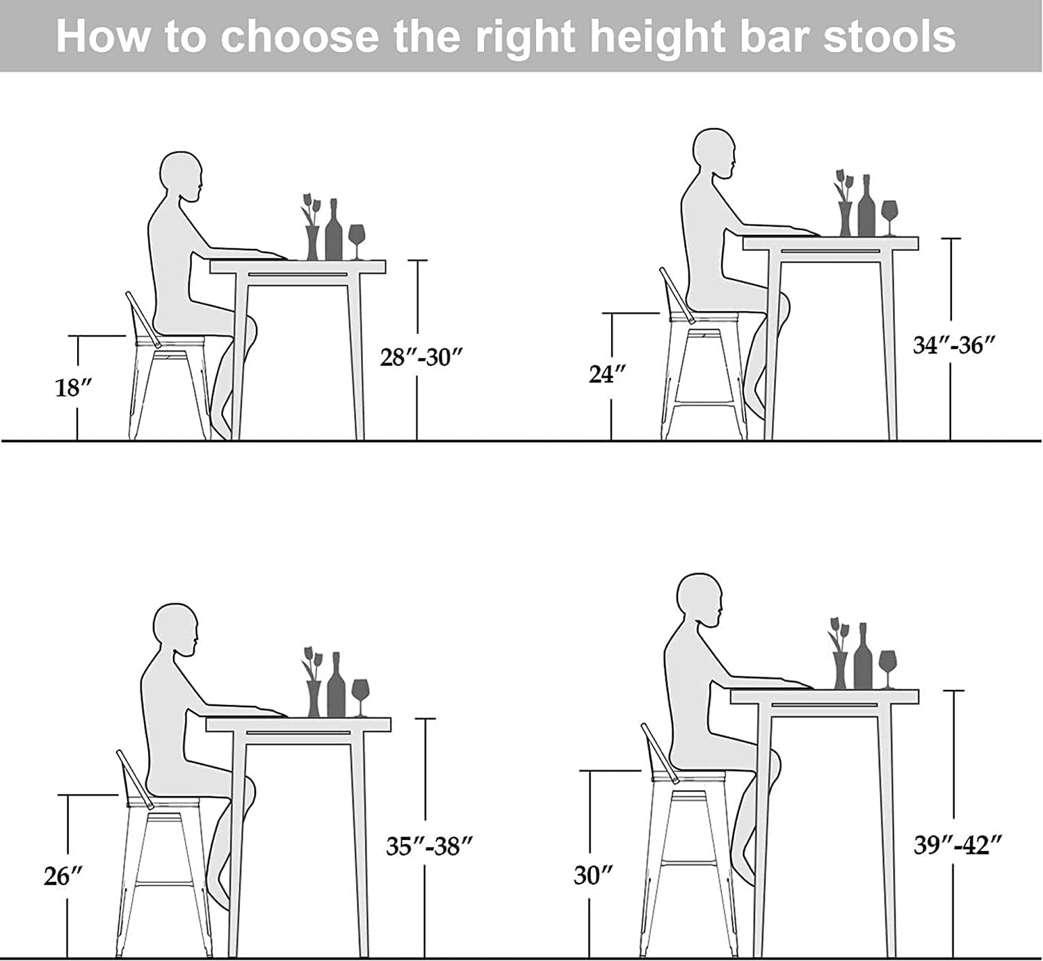 Changjie Furniture 18 Inch Stools Backless Industrial Metal Bar Stool Short Stackable Classroom Stools Metal Dining Chairs (18 inch, Matte Black)