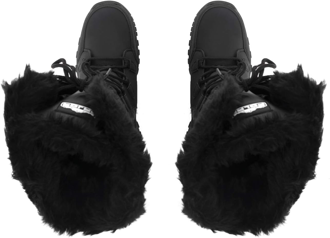POLAR Womens Quilted Faux Fur Cuff Winter Duck Rubber Sole Durable Snow Rain Outdoor Boots