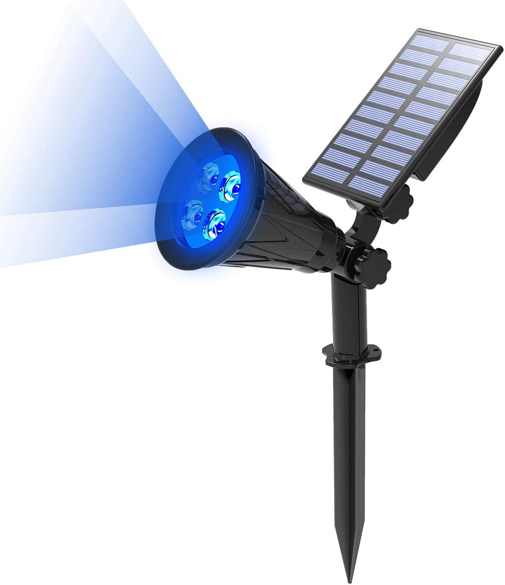 T-SUN Color Changing Solar Spot Lights Outdoor Waterproof, 7 LEDs, 2 Pack | 7 Color Changing Modes, IP65 Waterproof Dusk to Dawn Solar Uplights for Tree, Patio, Yard, Garden, Driveway, Pool Area