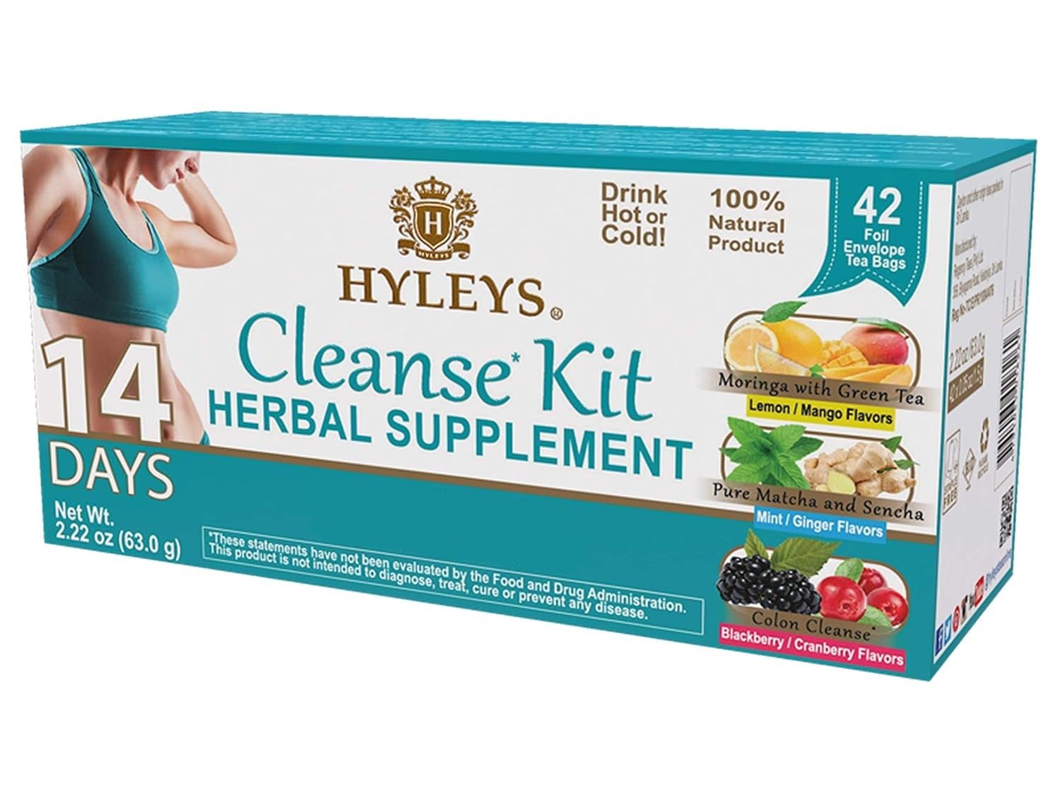 Hyleys 14 Day Weight Loss Tea, Garcinia & Matcha Green Tea, 42 Tea Bags