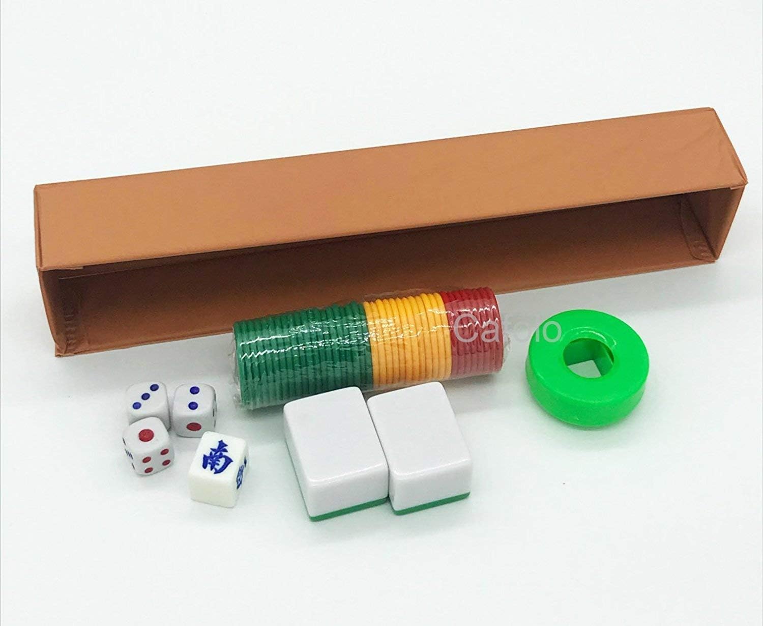 Chinese Mahjong Set 144 X Large 1.5“ Numbered Gold Sparkle Tiles Carry Case