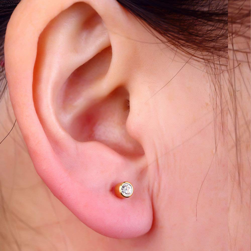 2Pcs Ear Piercing Kit Automatic and Painless Ear Nail Gun Disposable Aseptic Household Ear Piercing Gun Portable Ear Piercing Gun Group Ear Piercing Tools With Built-in 4mm Hypoallergenic Ear Studs
