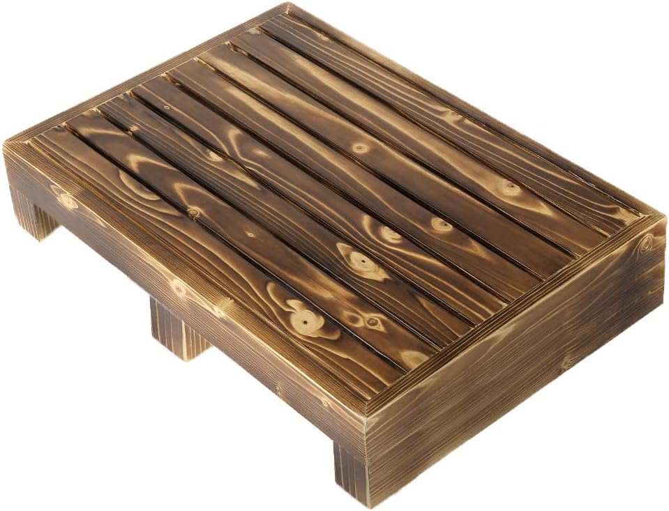 URFORESTIC Solid Wood Indoor/Outdoor 3 1/2" High Riser Step - Non-Slip All Weather Top & Feet Mobility Assistance