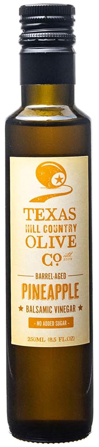 White Lemon Balsamic Vinegar - Gourmet Barrel Aged Infused Balsamic Vinegar - Great for Dressing Dipping Glazing - No Artificial Flavors or Added Sugar - Made in Texas (8.5 oz)