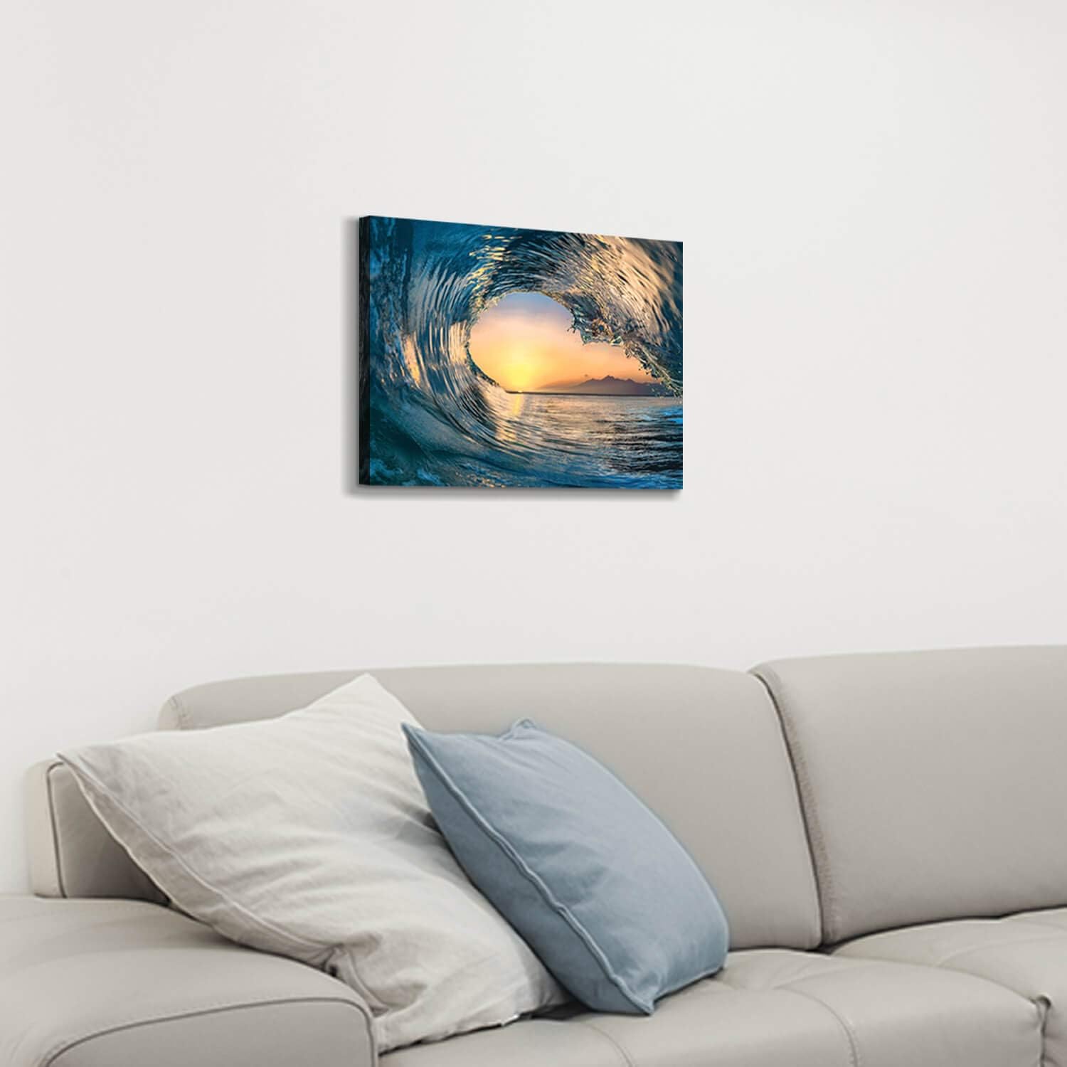 Hardy Gallery Ocean Wave Canvas Wall Art Coastal Decor 16x11 Inch