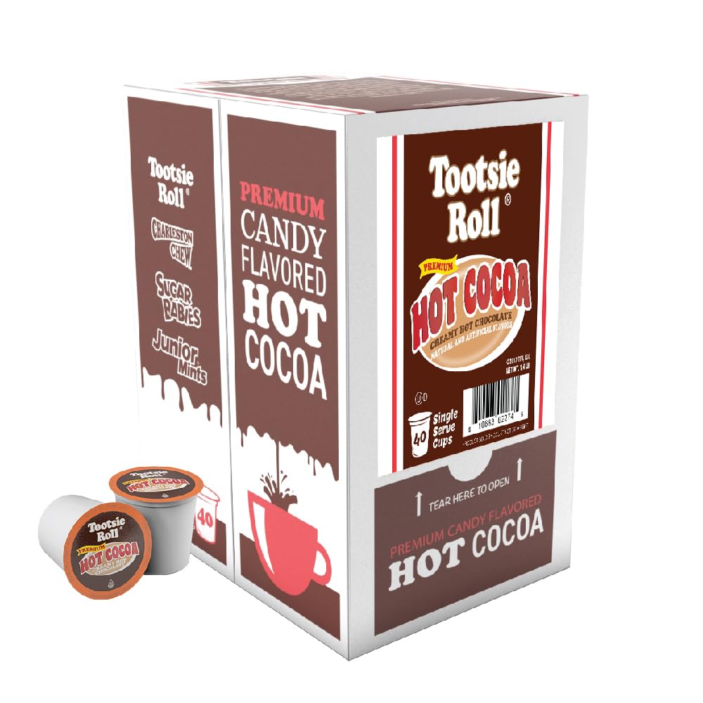 Tootsie Roll Hot Cocoa, Creamy Hot Chocolate Pods, Compatible with Keurig K Cup Brewers, 40 Count